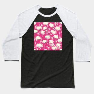 Hot Pink Aloha Palm Trees Baseball T-Shirt